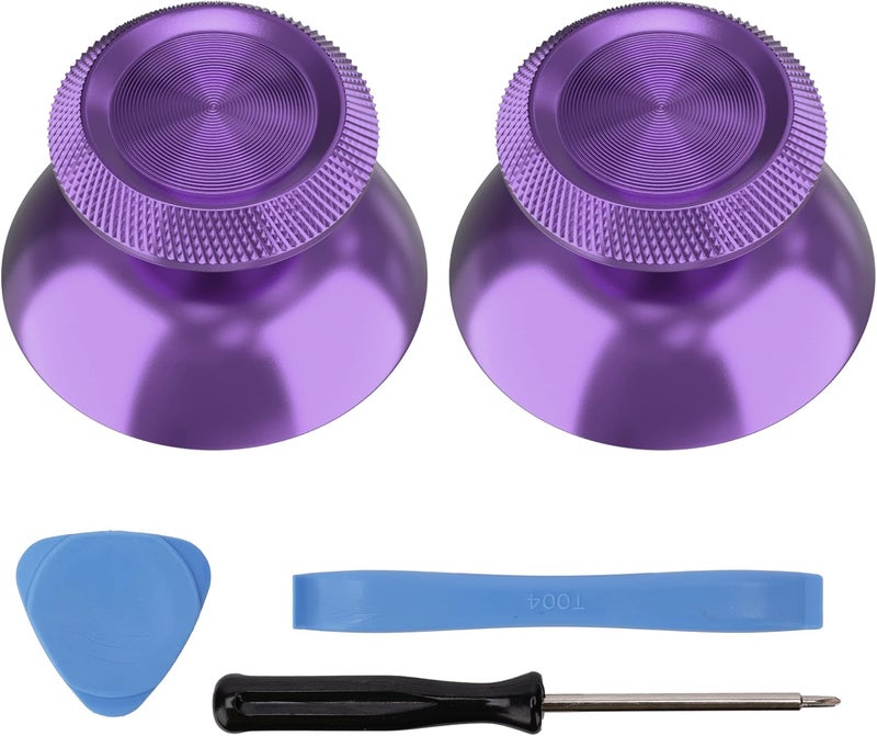 Avericht Metal Thumbsticks for PS5 Controller, Aluminum Joystick Replacement Kit for Dualsense Controller Accessories (Purple) - Image 1